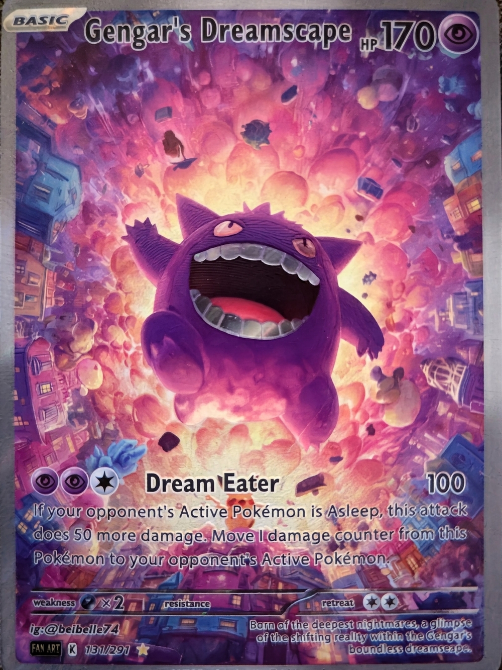 Gengar's Dreamscape Art Print - Purple
